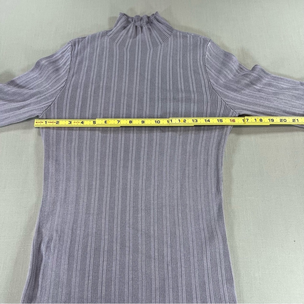 Abercrombie & Fitch Ribbed Mock Neck Sweater Large NWT Lavender Knit Long Sleeve - Picture 5 of 11